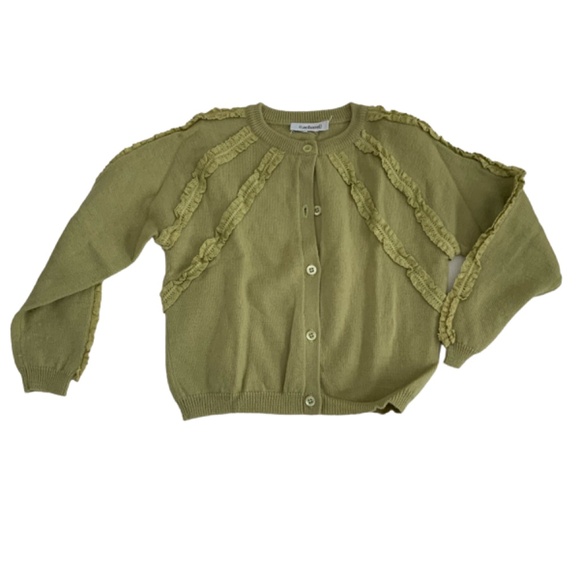 CACHAREL LIGHT WOOL LIGHT GREEN LONG SLEEVEE RUFFLE DETAIL SZ :  4 - Picture 2 of 2